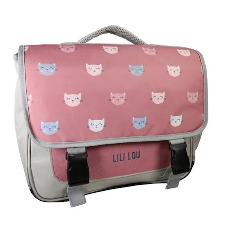 Cartable scolaire primaire lili lou Gris 2 - vertbaudet enfant 