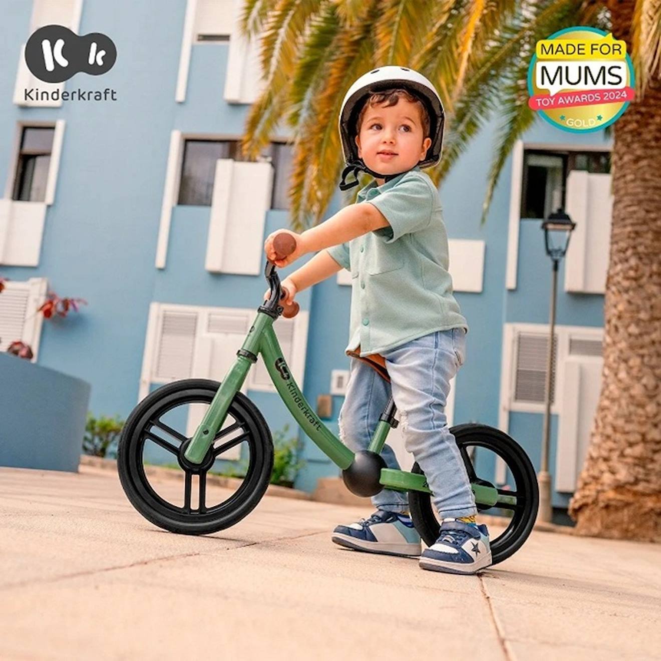 Draisienne Kinderkraft 2way Next Avec Selle Et Guidon Réglables, Roues Eva Sans Gonflage, Cadre Léger 3 Kg Et En 71-1 Vert (Kinderkraft) - Image 1