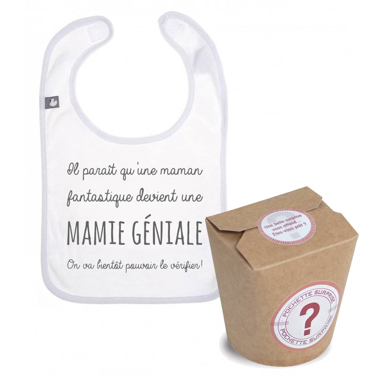 Pochette Surprise Annonce De Grossesse - Une Mamie Géniale Blanc