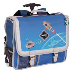 Cartable scolaire à roulettes 41 cm objectif lune  - vertbaudet enfant