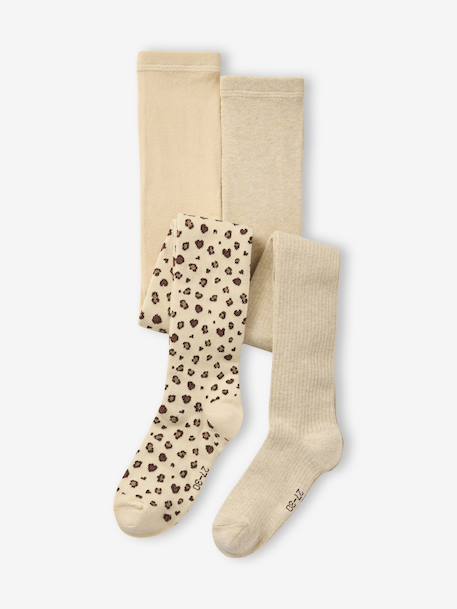 Fille-Lot de 2 paires de collants fille