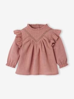 Bébé-Chemise, blouse-Blouse volantée bébé en tissu flammé