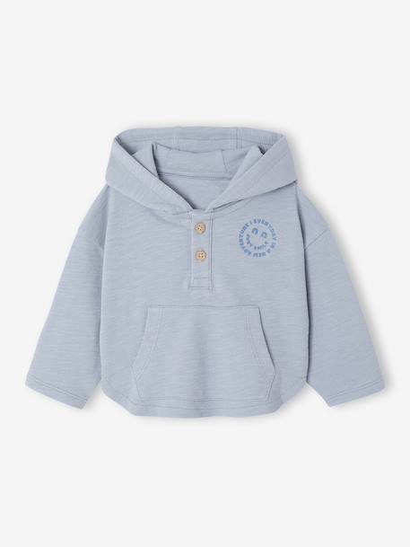 T-shirt à capuche bébé bleu glacier+sable+tomette 3 - vertbaudet enfant 