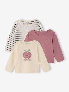Lot de 3 T-shirts Basics bébé manches longues  - vertbaudet enfant