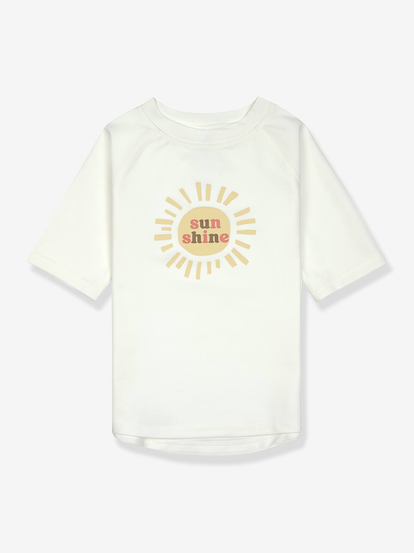 Tee-shirt de bains anti UV enfant LÄSSIG manches courtes écru