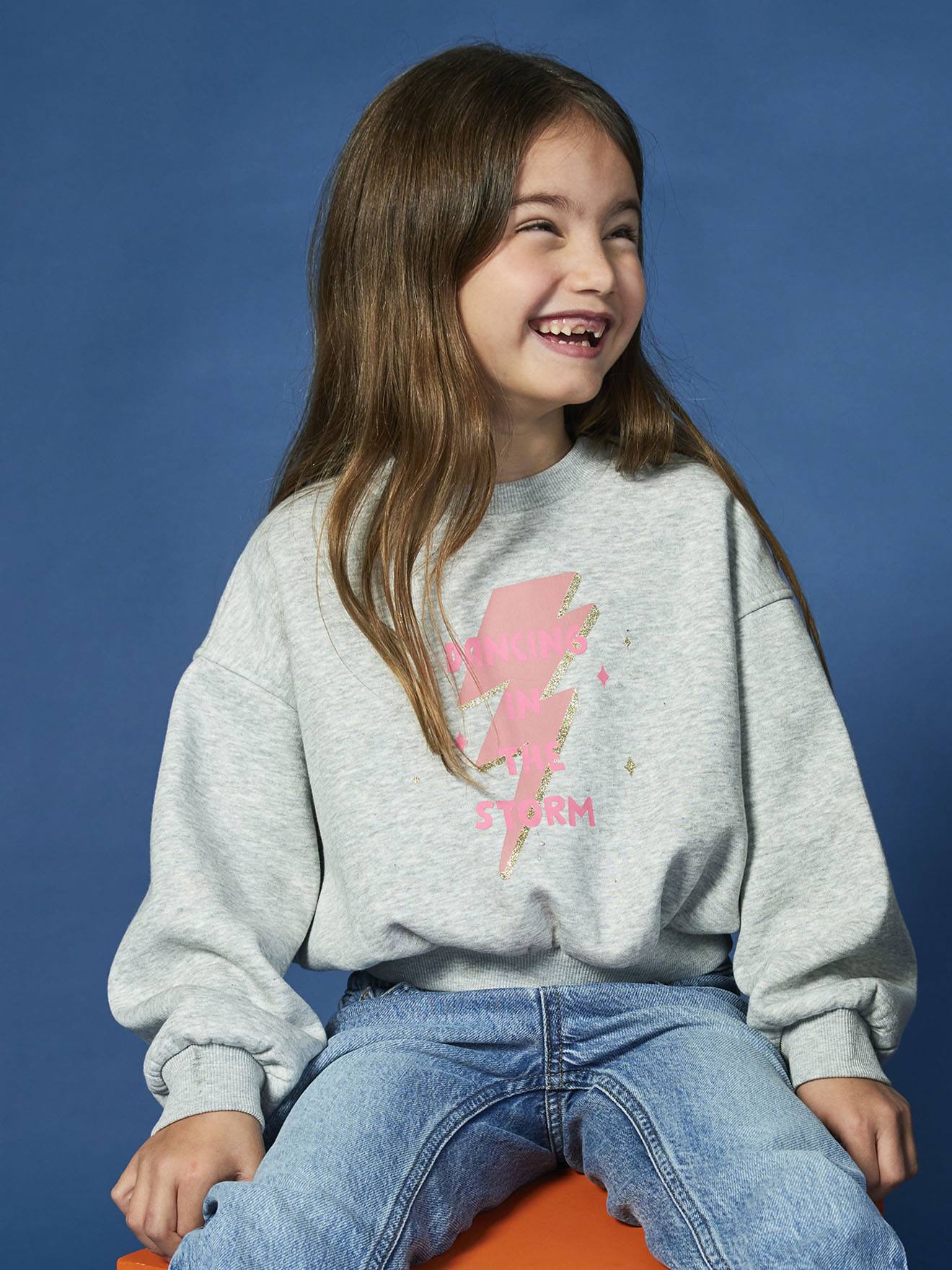 Sweat fillle dtail glitter forme raccourcie gris chin 11 €