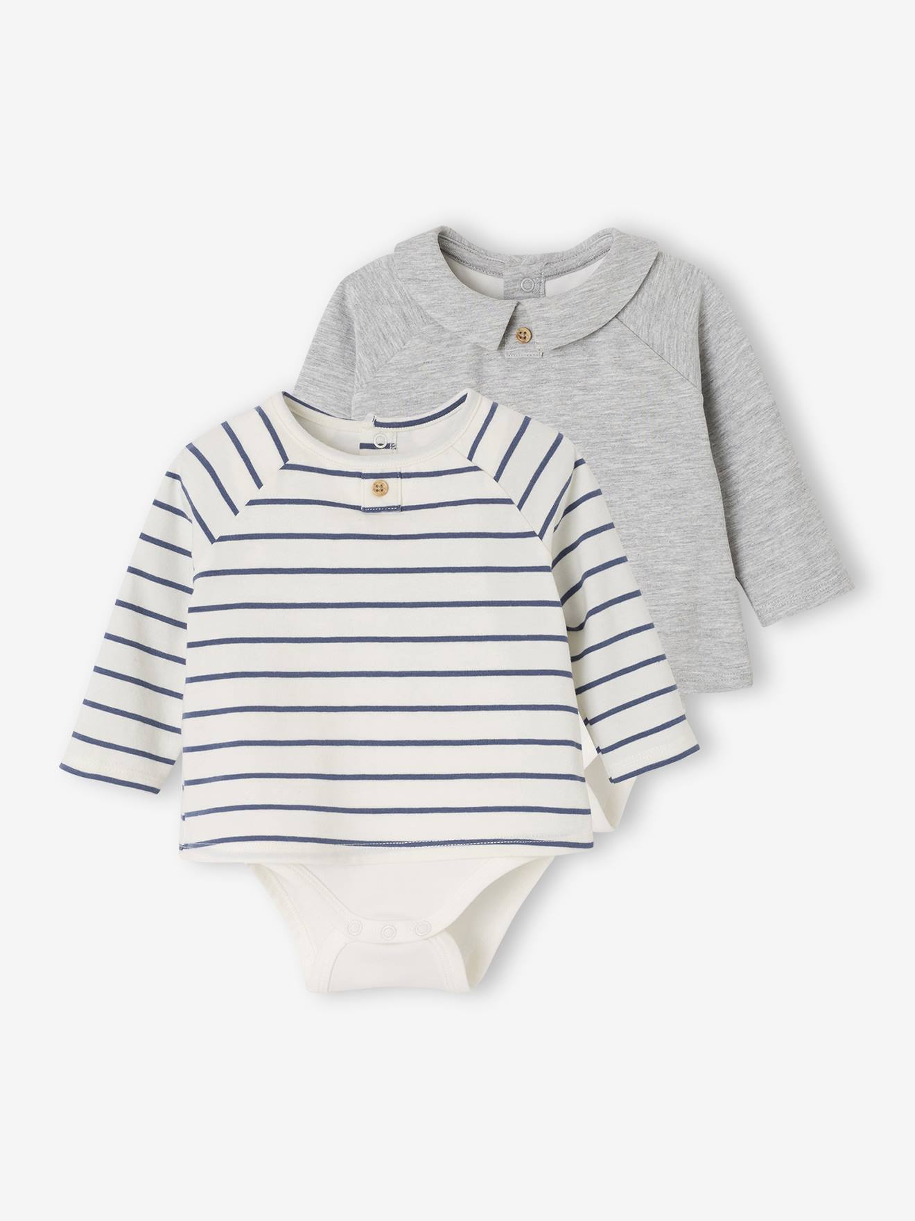 Lot de 2 bodies naissance 2 en 1 gris chin 20 €