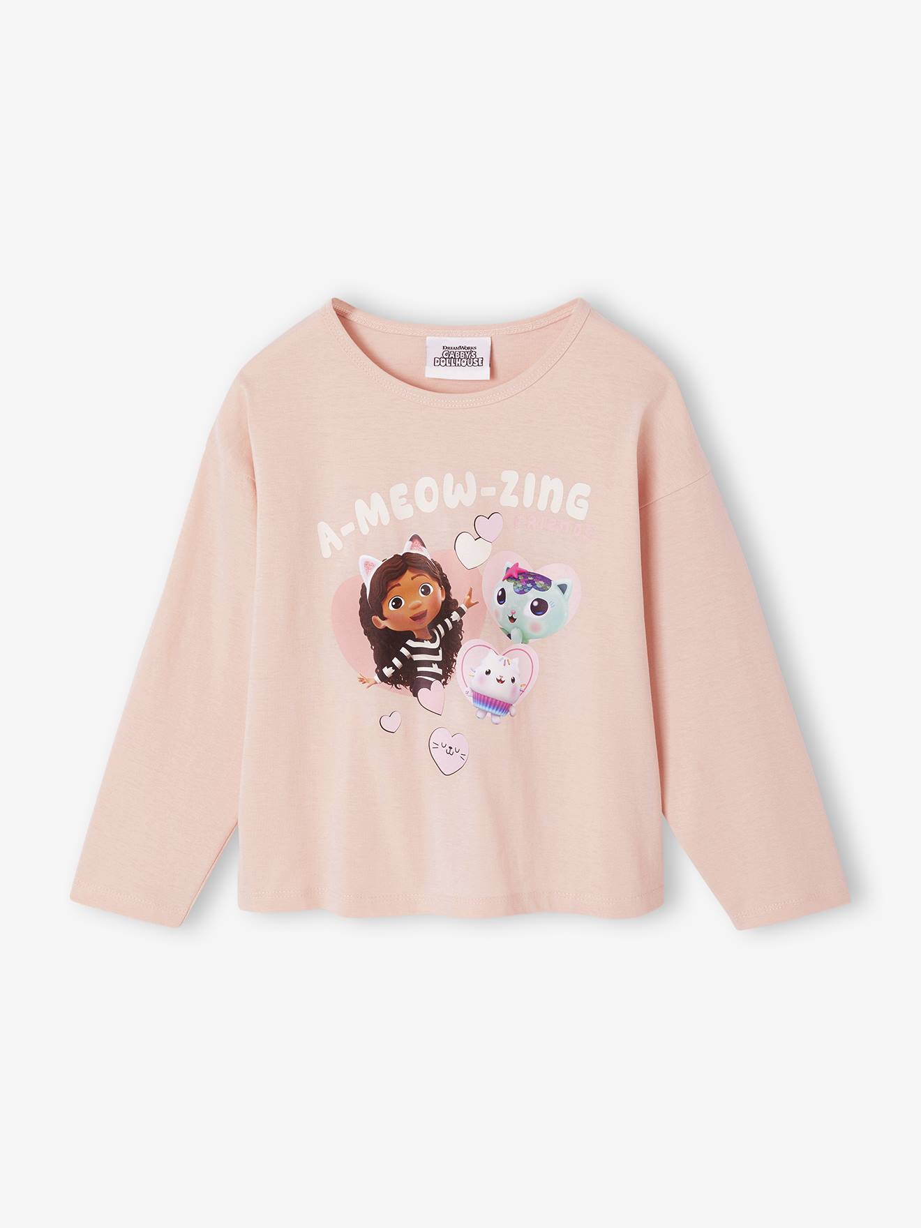 Tee-shirt Gabby et la Maison magique à manches longues rose poudré