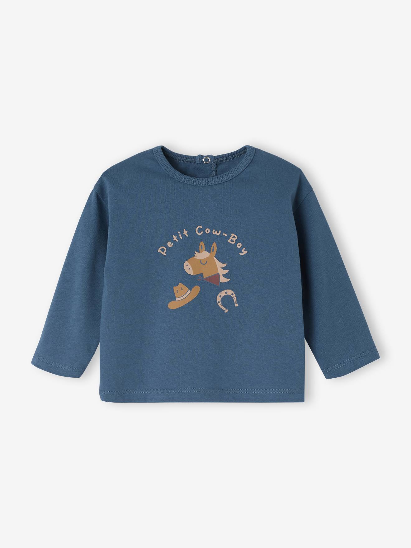T-Shirt bébé manches longues bleu canard