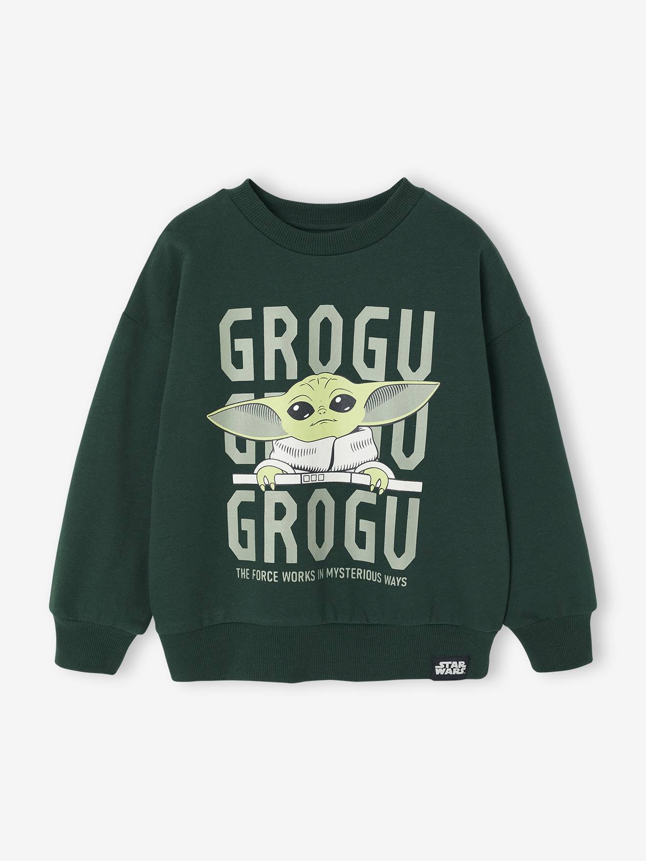 Sweat-shirt Star Wars Grogu garçon vert sapin