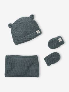 Ensemble bonnet, snood et moufles bébé  - vertbaudet enfant