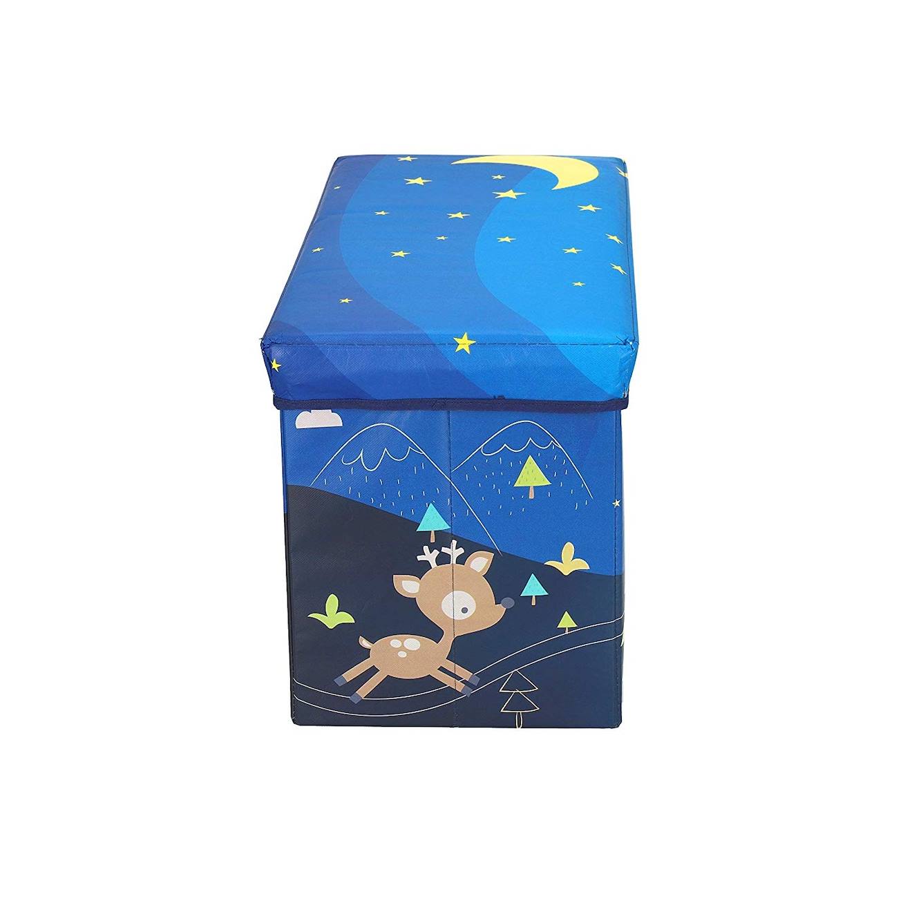 Boîte De Rangement Pliable 65L - Motif Cerf - Pour Jouets Ou Affaires - 36x36x51 Cm
