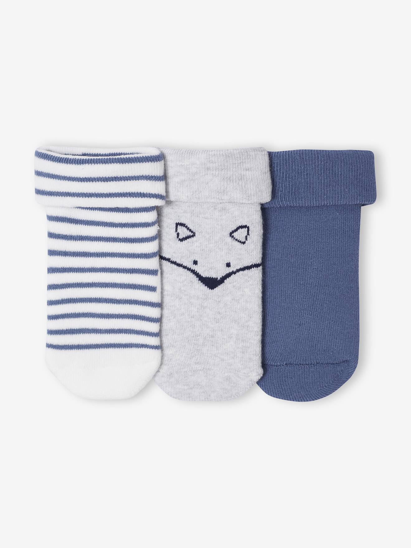 Lot de 3 paires de chaussettes renard bb garon assorties 8$
