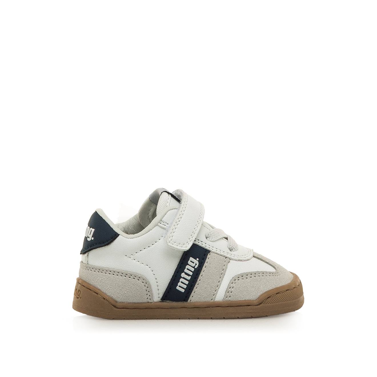 Sneakers Garçon Synthétique Lacets- Fermeture Adhésive Barefoot Blanc-bleu