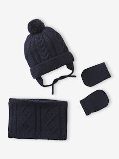 Ensemble Bonnet Snood Moufles Bébé Garçon  - vertbaudet enfant
