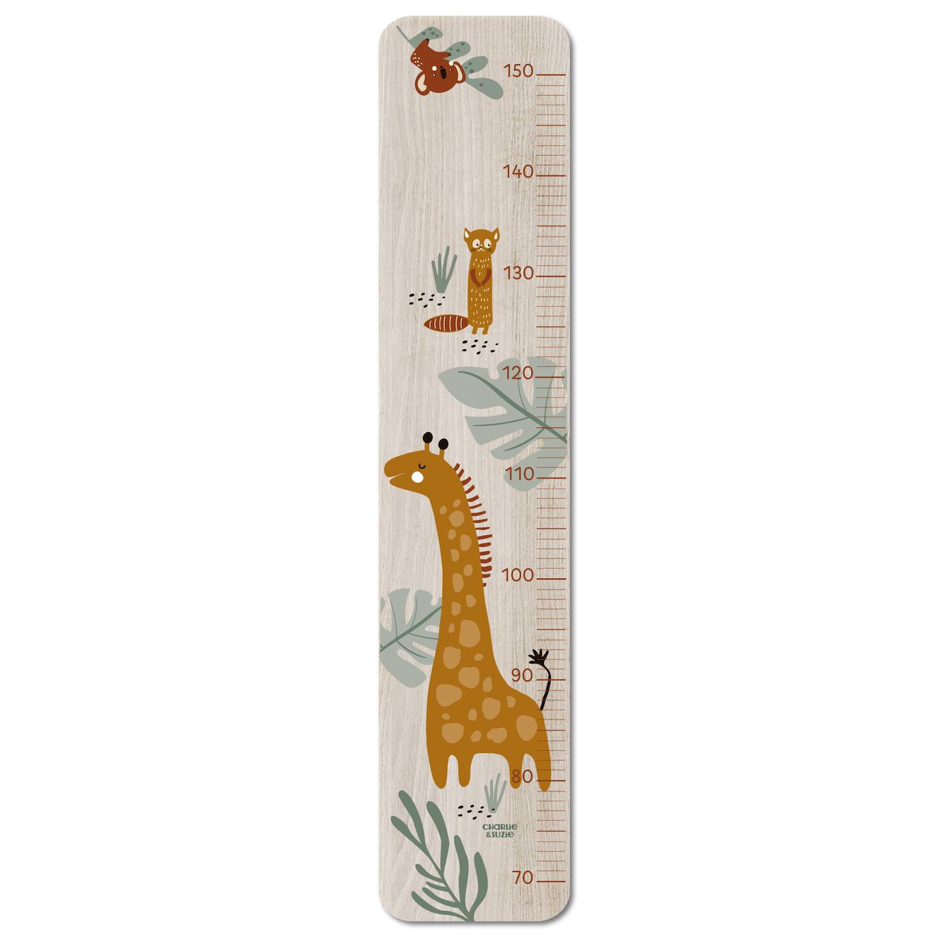 Toise En Bois Savana Girafe Multicolo