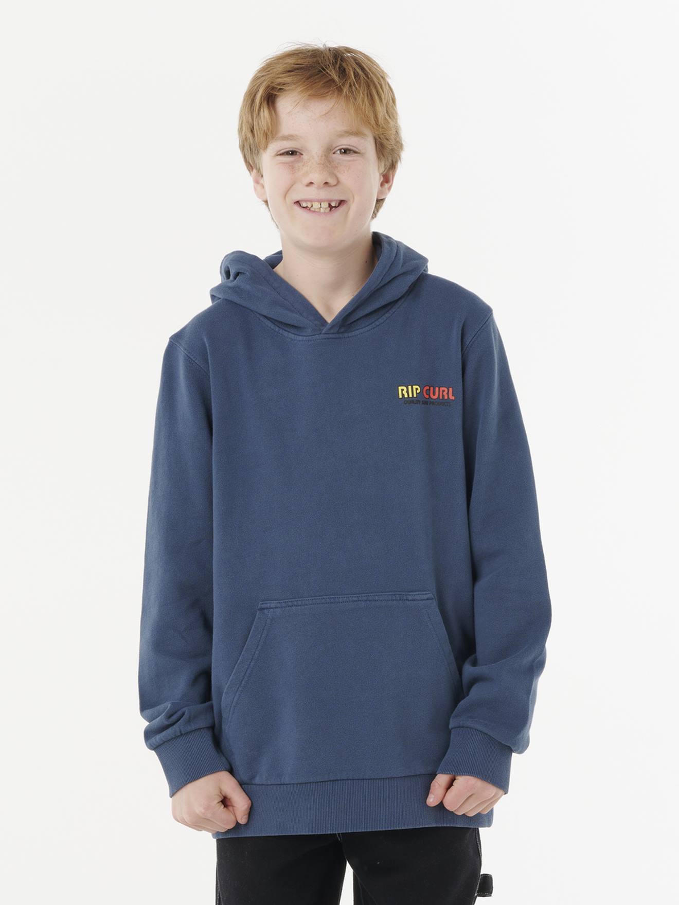 Sweat à capuche surf revival Line up marine