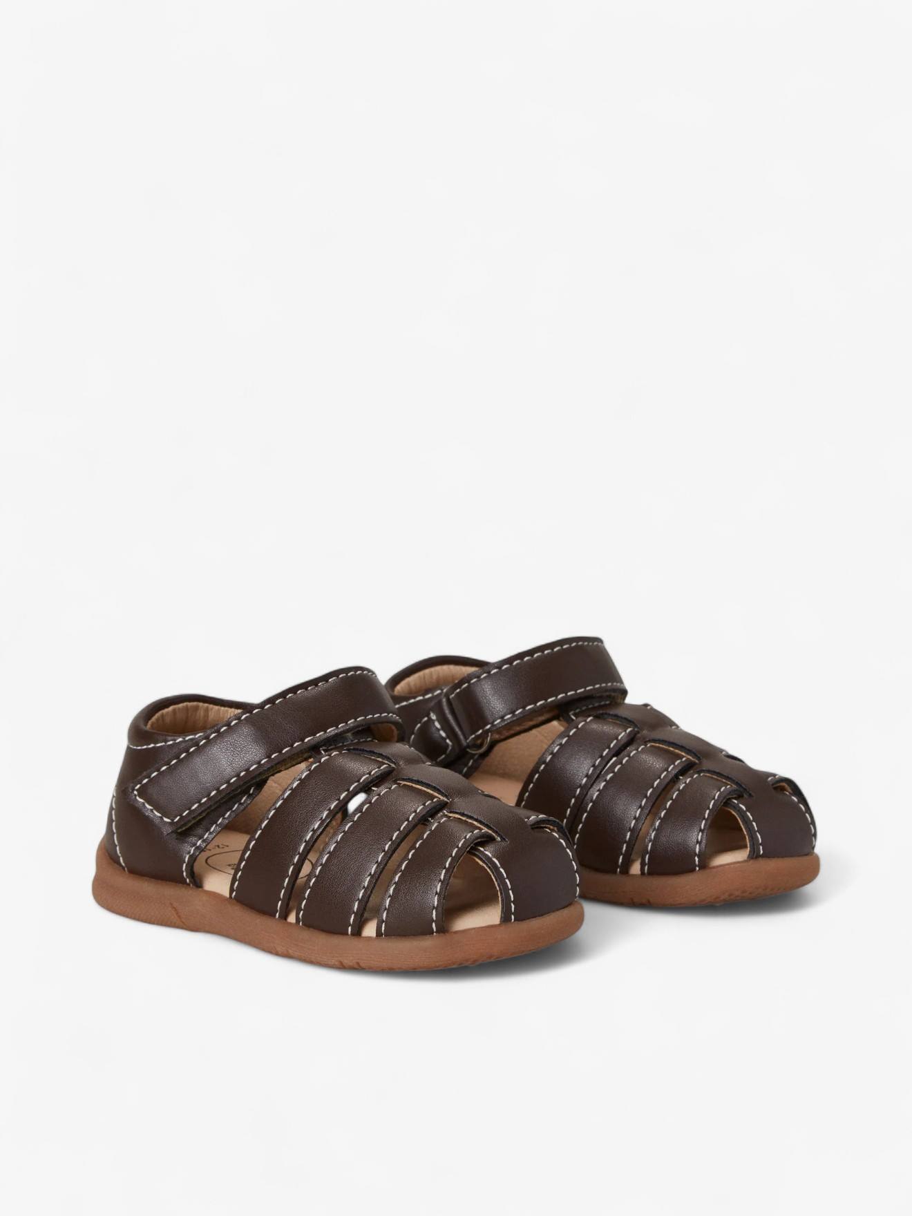 Sandales Little Gardener Enfant En Cuir Vegan Dark Brown (Babymocs) - Image 2