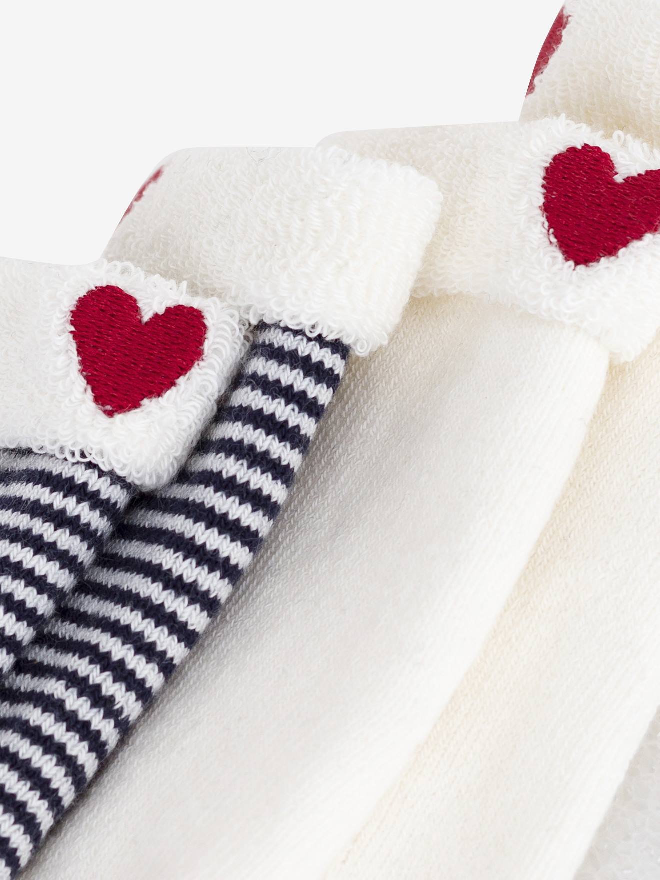 Lot de 2 paires chaussettes bébé en coton brodé marine (Petit Bateau) - Image 1
