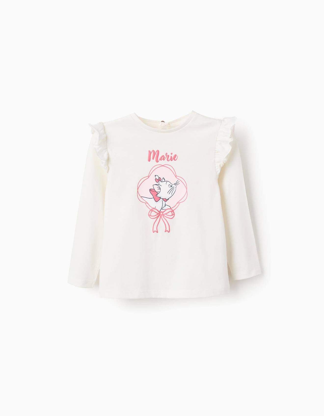 T-shirt En Coton À Volants Marie Blanc