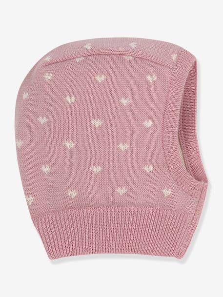 Bébé-Accessoires-Cagoule bébé coeurs en laine et coton