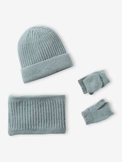 Ensemble fille bonnet + snood + moufles/mitaines  - vertbaudet enfant