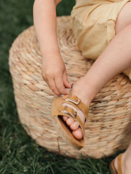Sandales vacay enfant en cuir vegan Beige+Brown+Green+Light brown+Mustard+Purple+Red 25 - vertbaudet enfant 
