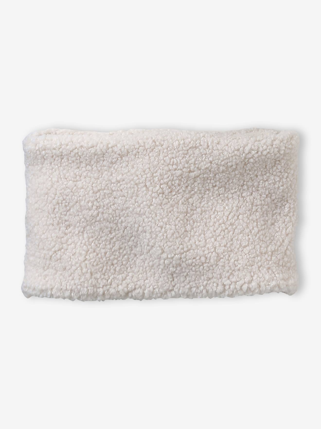 Ensemble bonnet, snood et moufles bébé en sherpa écru (Vertbaudet) - Image 2