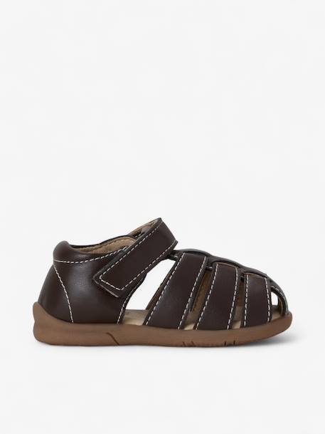 Babymocs - Sandales Little Gardener Enfant En Cuir Vegan Dark Brown