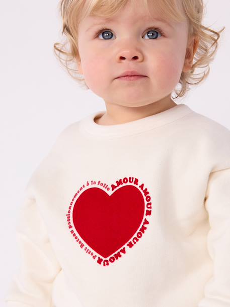 Bébé-Pull, gilet, sweat-Sweat-Sweat bébé en molleton motif c½ur