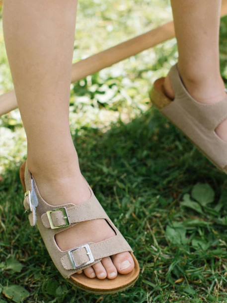 Sandales vacay enfant en cuir vegan Beige+Brown+Green+Light brown+Mustard+Purple+Red 6 - vertbaudet enfant 