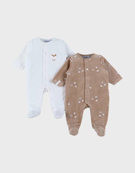 Bébé-Lot de 2 pyjamas bébé en velours doux