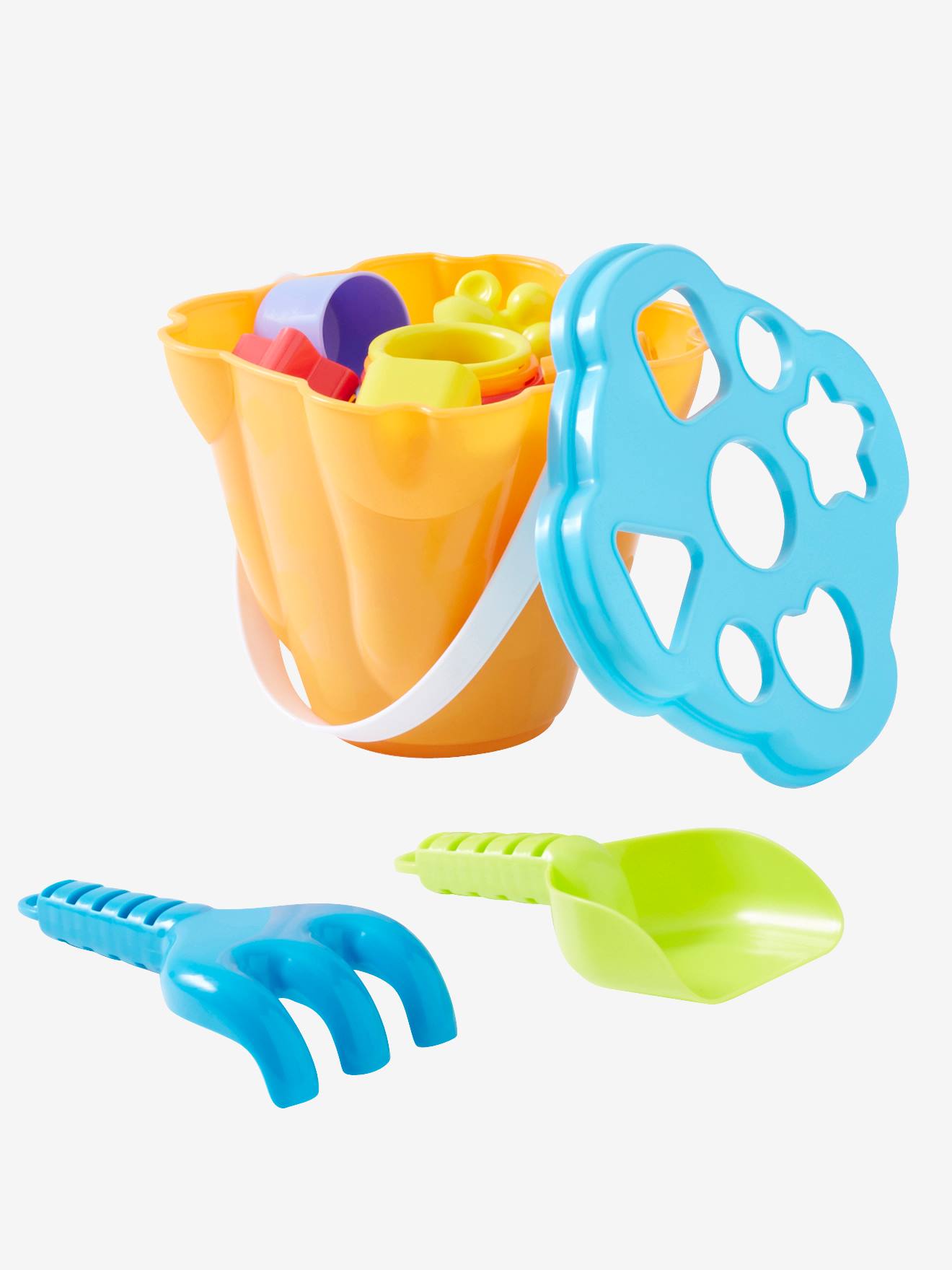 Seau de plage boîte à formes multicolore Vertbaudet Gobelets en plastique à empiler multicolore Vertbaudet