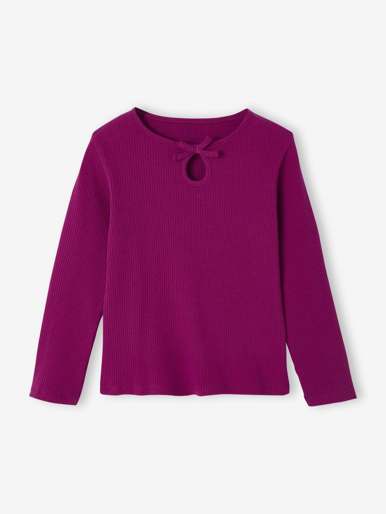 T-shirt en ctes fille manches longues violine 6 €