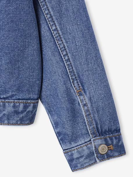 Veste jean fille bleu clair+bleu moyen 11 - vertbaudet enfant 