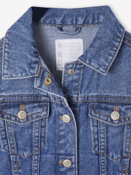 Veste jean fille bleu clair+bleu moyen 9 - vertbaudet enfant 