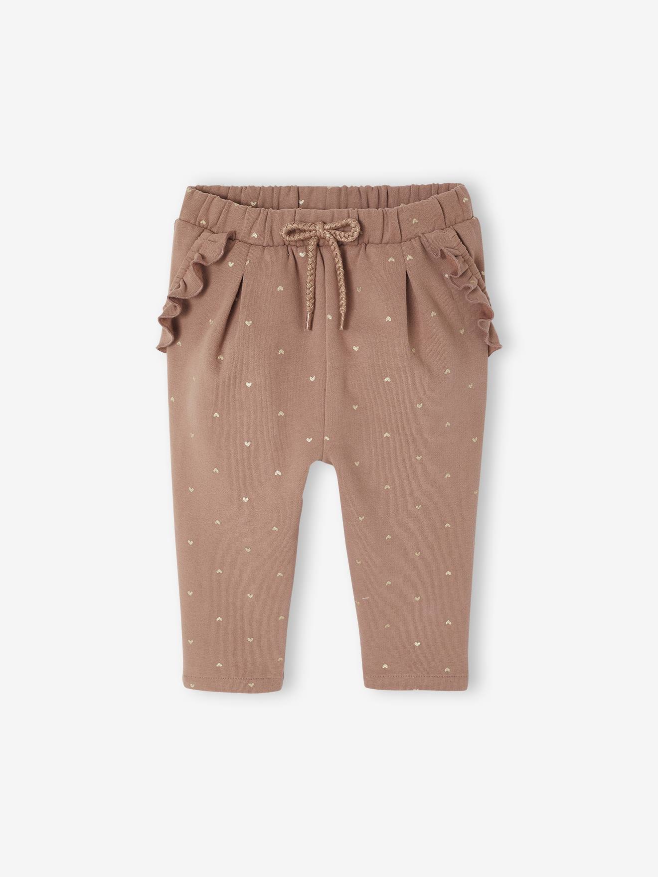 Pantalon bébé fille molleton rouille