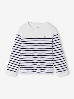 -Tee-shirt marinière fille manches longues 