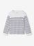 Tee-shirt marinière fille manches longues rayé bleu+vert sauge 1 - vertbaudet enfant 