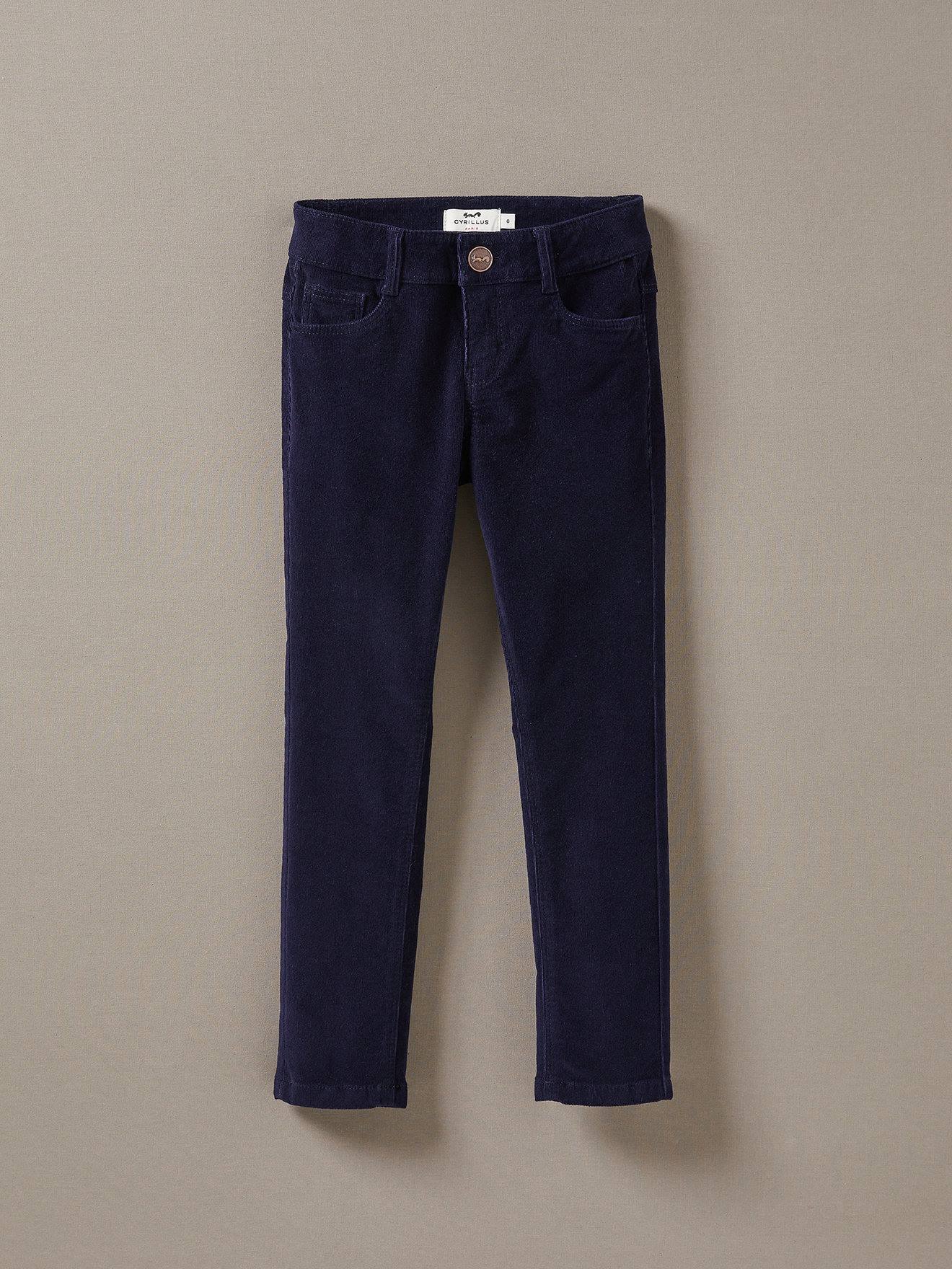 Slim En Velours Marine