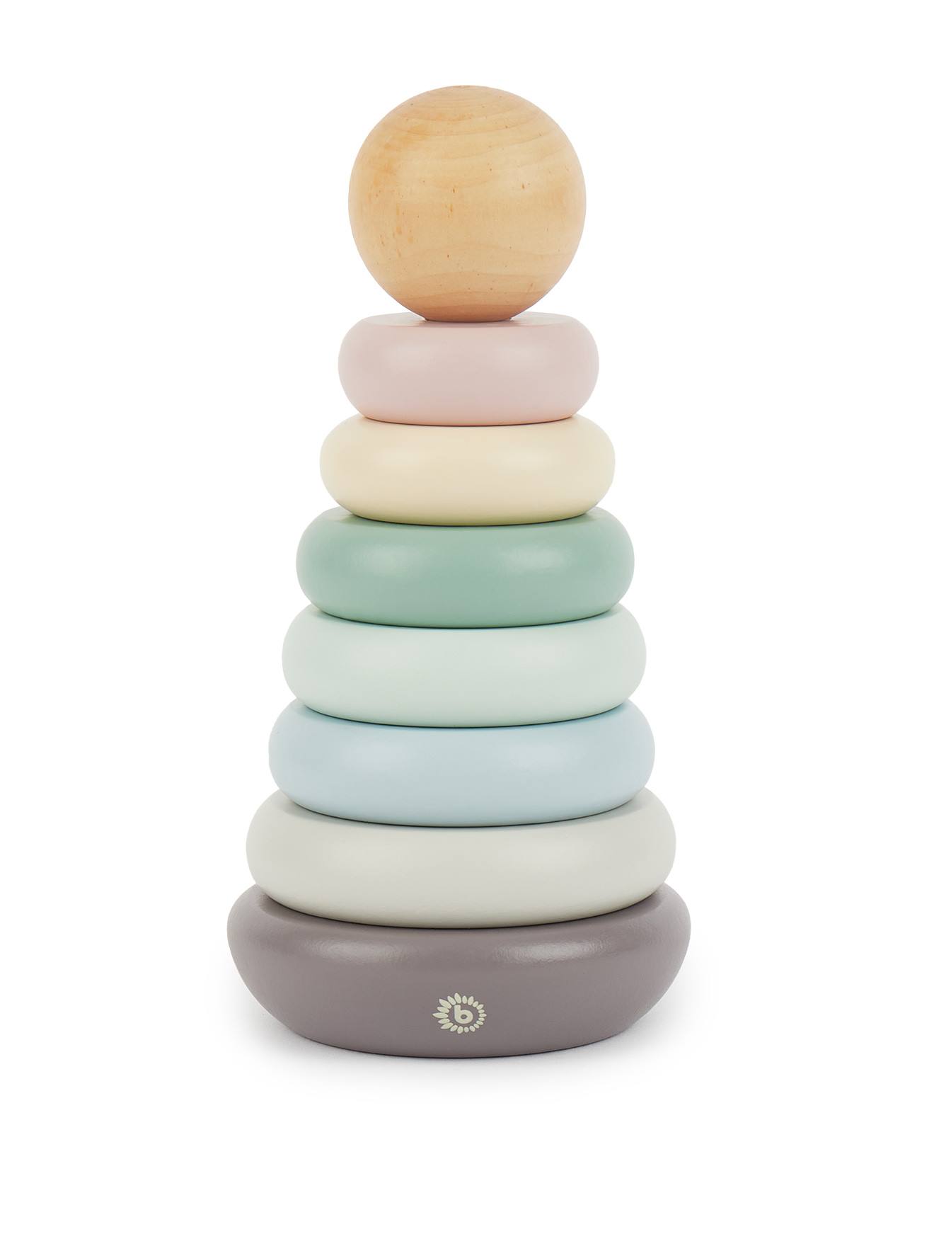 Pyramide À Empiler Bois, Tour D'empilage,19cm Rose (Bieco) - Image 1