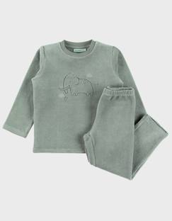 -Pyjama 2 pièces en velours avec broderie mammouth
