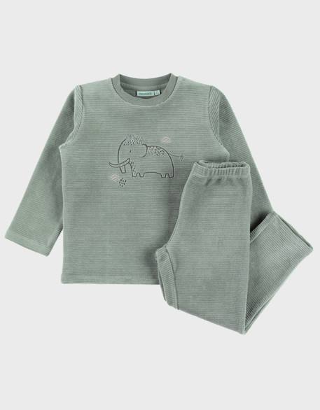 Pyjama 2 pièces en velours avec broderie mammouth  - vertbaudet enfant