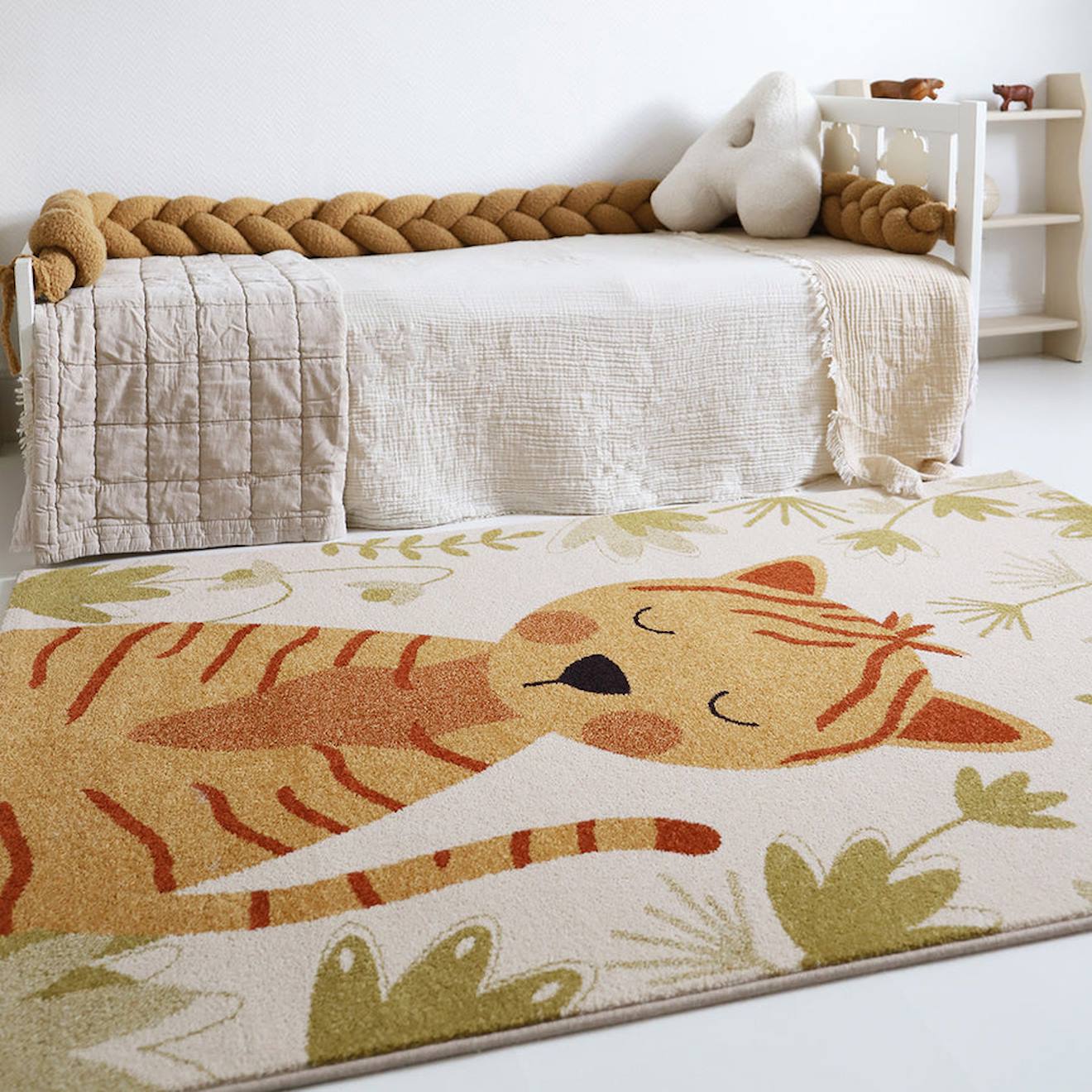 Tapis Enfant Tigre Silly Multicolore