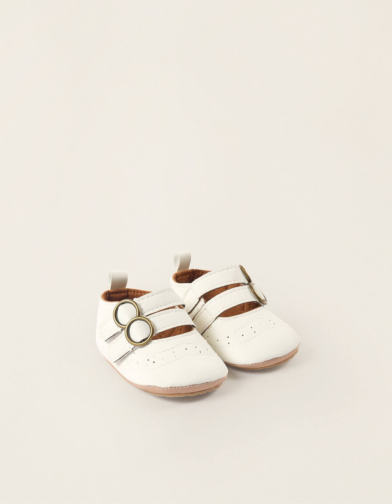 Ballerines Avec Boucles À Scratch Blanc