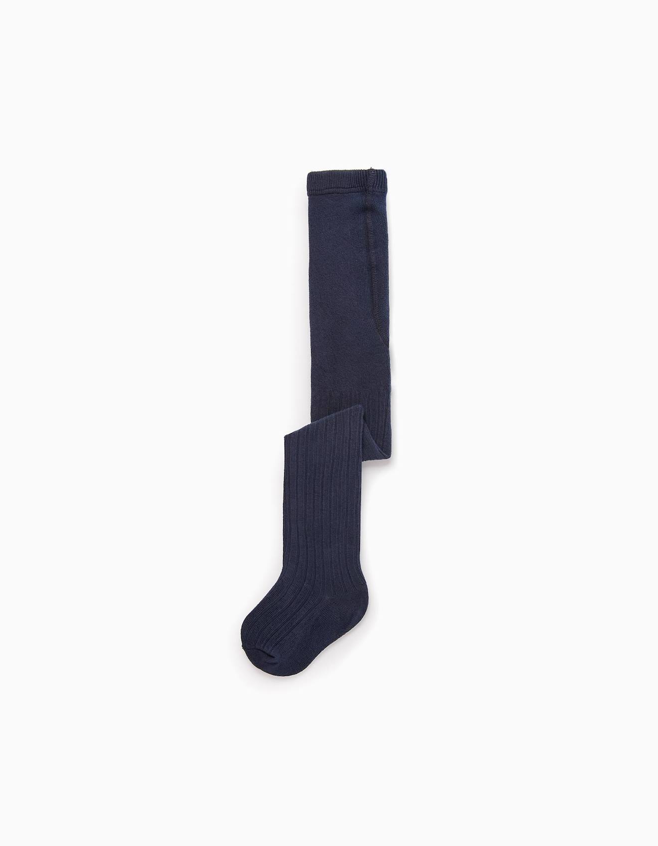 Collants Maille Côtelée Anti-boulochage Bleu Foncé (Zippy) - Image 1