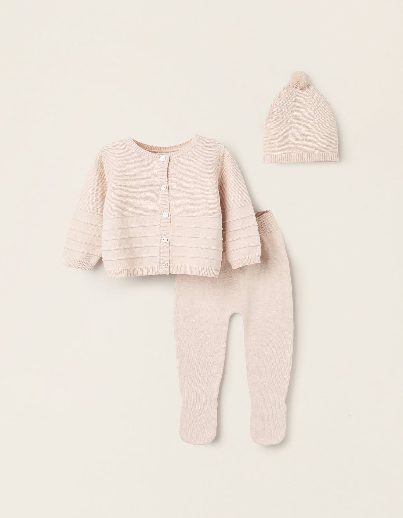Ensemble De Maille 3 Pices Beige Clair 40 €