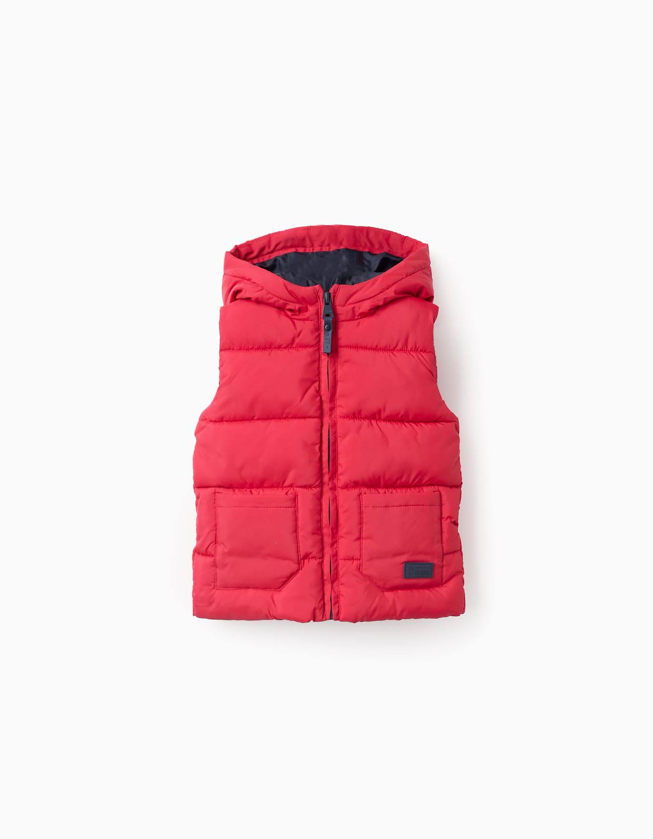 Gilet Matelassé Avec Capuche Rouge