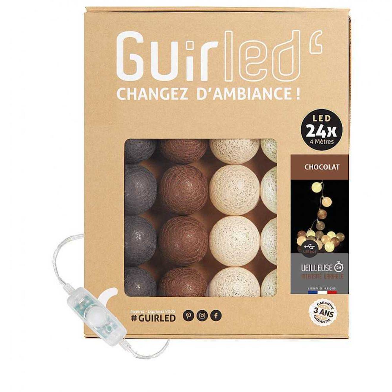 Guirlande Boule Lumineuse Led Usb Veilleuse 2h Chocolat