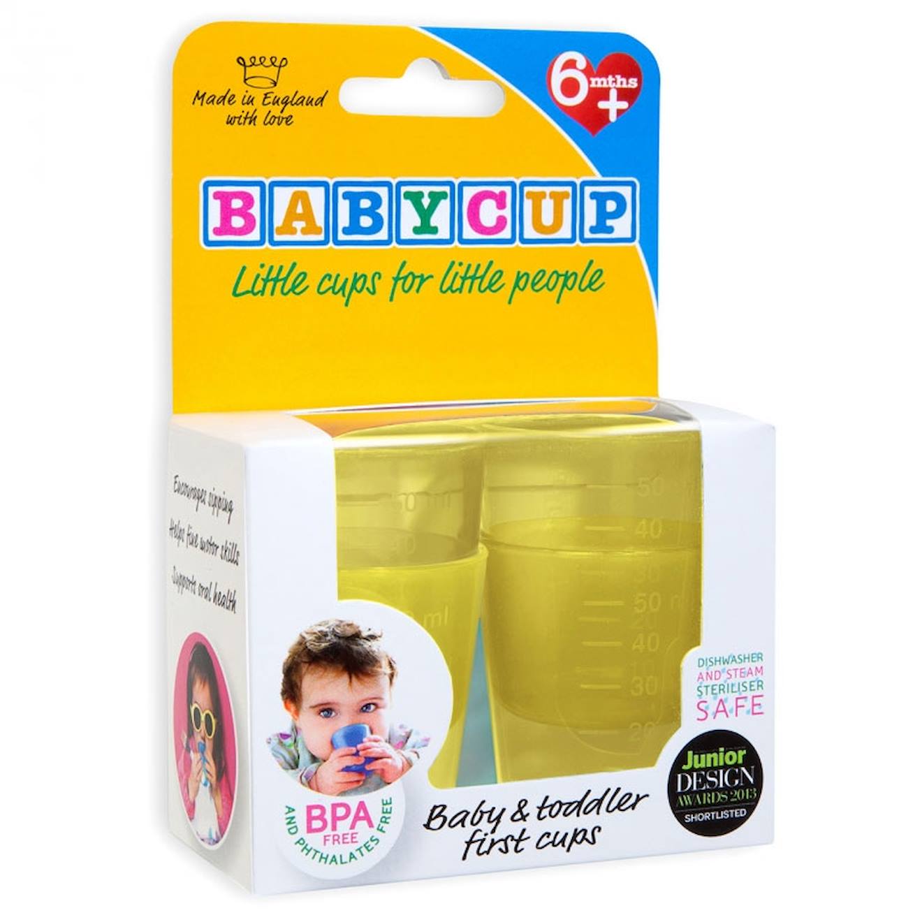 Lot De 4 Premières Tasses D'apprentissage Jaune (Babycup) - Image 1